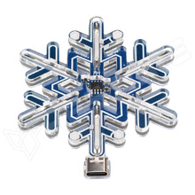 SWFLK-BL / Világító hópihe dísz, USB-C, érintő kapcsoló, dimmelhető, akril burkolat, kék