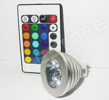 LLMR-3RGB REM / Led MR16 power spot égő, 1 RGB led + távírányító (LL3WMR161L45RGB)